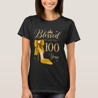 Blessed By God For 100 Years Old 100th Birthday Wo T-Shirt
