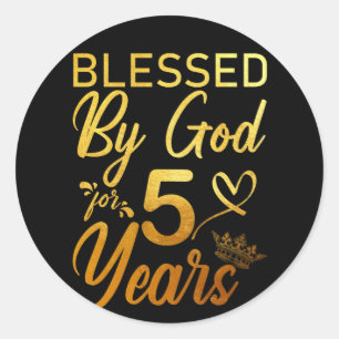 Blessed by God for 50 Years 50th Birthday Faith Classic Round Sticker