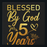 Blessed by God for 50 Years 50th Birthday Faith Faux Canvas Print<br><div class="desc">Blessed by God for 50 Years 50th Birthday Faith</div>