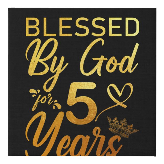 Blessed by God for 50 Years 50th Birthday Faith Faux Canvas Print (Front)