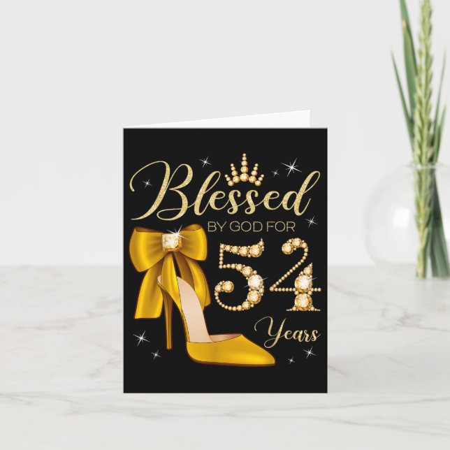 Blessed By God For 54 Years Old 54th Birthday Woma Card (Front)