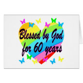 BLESSED BY GOD FOR 60 YEARS HEART DESIGN (Front Horizontal)