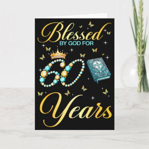 Blessed By God For 60 Years Old Christian Birthday Card