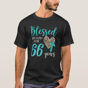 Blessed By God For 66 Years Happy 66Th Bday Leopar T-Shirt