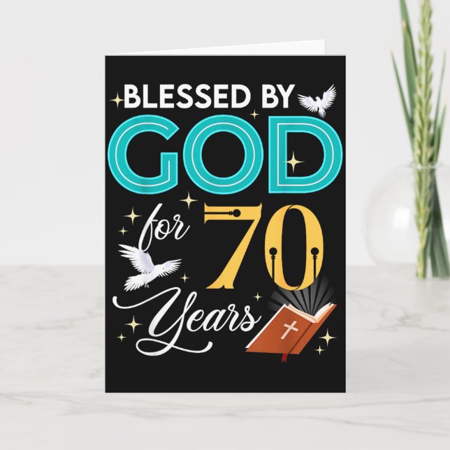 Blessed By God For 70 Years Old 70 Birthday 70th B Card (Front)