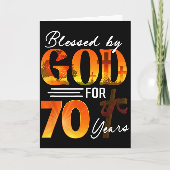 Blessed By God For 70 Years Old Gift 70th Birthday Card (Front)