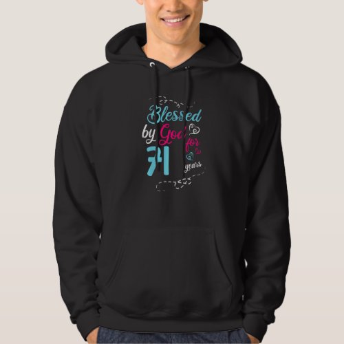 Blessed By God For 71 Years 71th Birthday Party Ce Hoodie