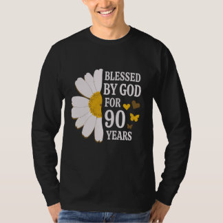 Blessed By God For 90 Years 90th Birthday Daisy Bu T-Shirt