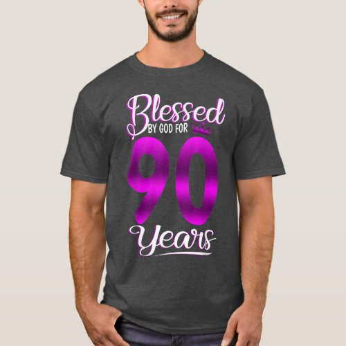 Blessed by God for 90 Years Old 90th Birthday Gift T_Shirt