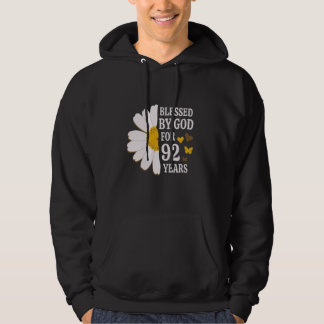 Blessed By God For 92 Years 92nd Birthday Daisy Bu Hoodie
