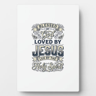 Blessed By God Jesus Holy Spirit Vintage Shirt Plaque