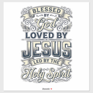 Blessed By God Jesus Holy Spirit Vintage Shirt Sticker
