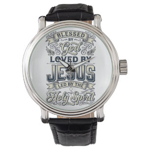 Blessed By God Jesus Holy Spirit Vintage Shirt Watch
