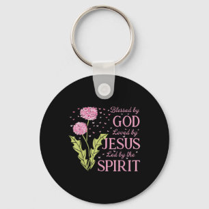 Blessed By God Loved By Jesus Led By The Spirit Ch Keychain