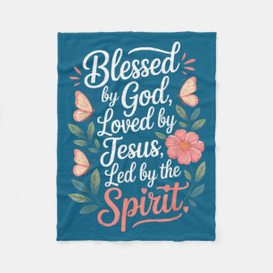Blessed By God - Loved By Jesus Nk Sunflower Fleece Blanket