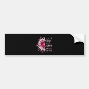Blessed By God - Loved By Jesus Pink Sunflower Bumper Sticker