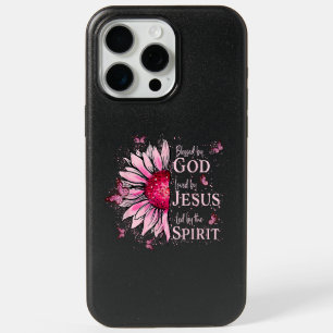 Blessed By God - Loved By Jesus Pink Sunflower iPhone 15 Pro Max Case