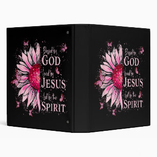 Blessed By God - Loved By Jesus Pink SunflowerBles 3 Ring Binder