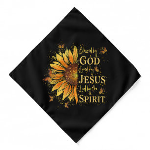 Blessed By God - Loved By Jesus, Sunflower Bandana