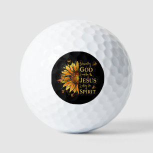 Blessed By God - Loved By Jesus, Sunflower Golf Balls