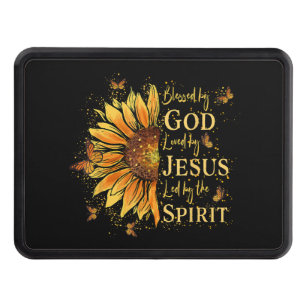 Blessed By God - Loved By Jesus, Sunflower Hitch Cover