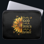 Blessed By God - Loved By Jesus, Sunflower Laptop Sleeve<br><div class="desc">Blessed By God - Loved By Jesus,  Sunflower</div>