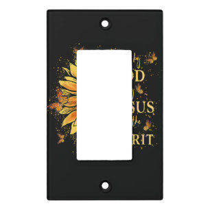 Blessed By God - Loved By Jesus, Sunflower Light Switch Cover