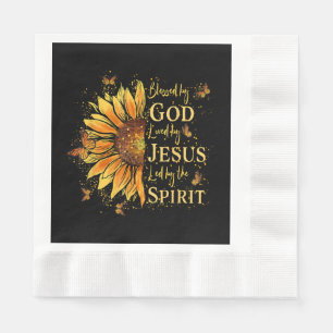 Blessed By God - Loved By Jesus, Sunflower Napkins