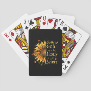 Blessed By God - Loved By Jesus, Sunflower Poker Cards