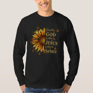 Blessed By God  Loved By Jesus Sunflower T-Shirt