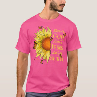 Blessed By God - Loved By Jesus Sunflower T-Shirt