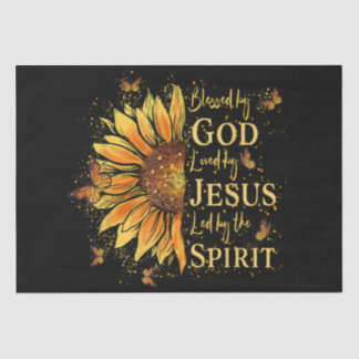 Blessed By God - Loved By Jesus, Sunflower Tissue Paper