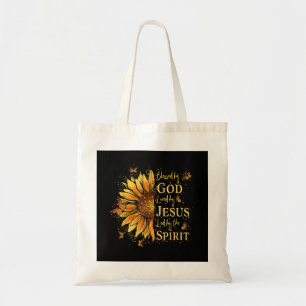 Blessed By God - Loved By Jesus, Sunflower Tote Bag
