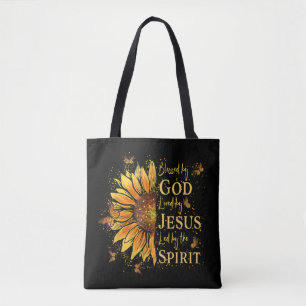 Blessed By God - Loved By Jesus, Sunflower Tote Bag