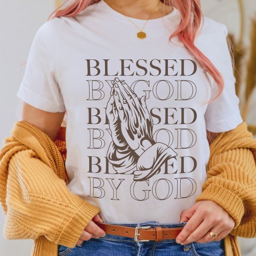 Blessed By God  Modern Christian Aesthetic T_Shirt