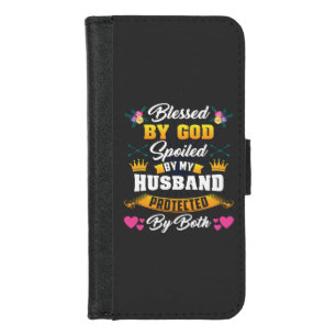 Blessed By God Spoiled By My Husband iPhone 8/7 Wallet Case