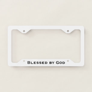 Blessed By God White And Black Christian Faith License Plate Frame