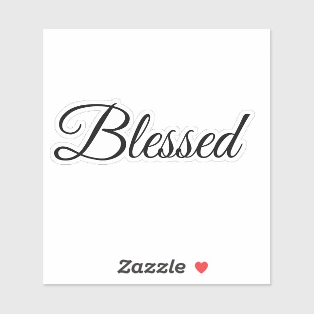 Blessed Calligraphy Modern Typography Elegant Sticker (Sheet)