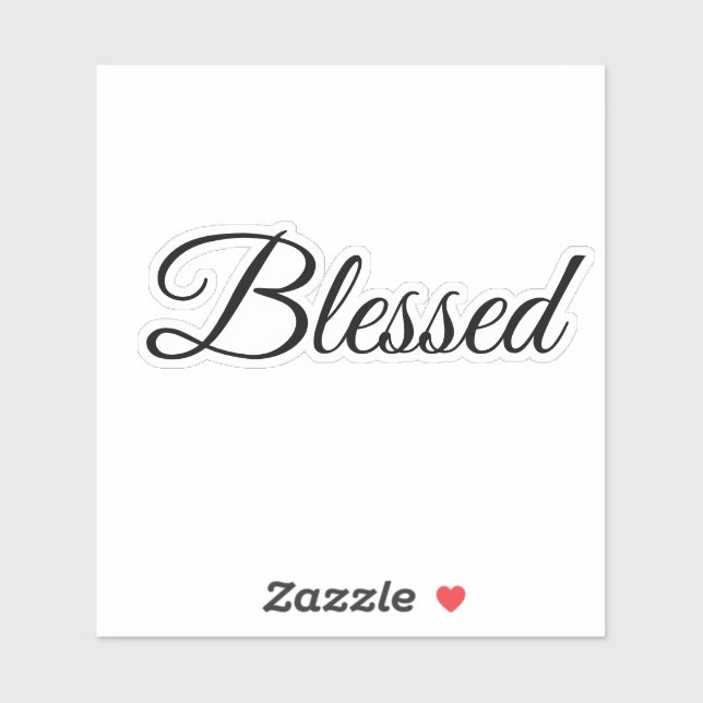 Blessed Calligraphy Modern Typography Elegant Sticker (Sheet)