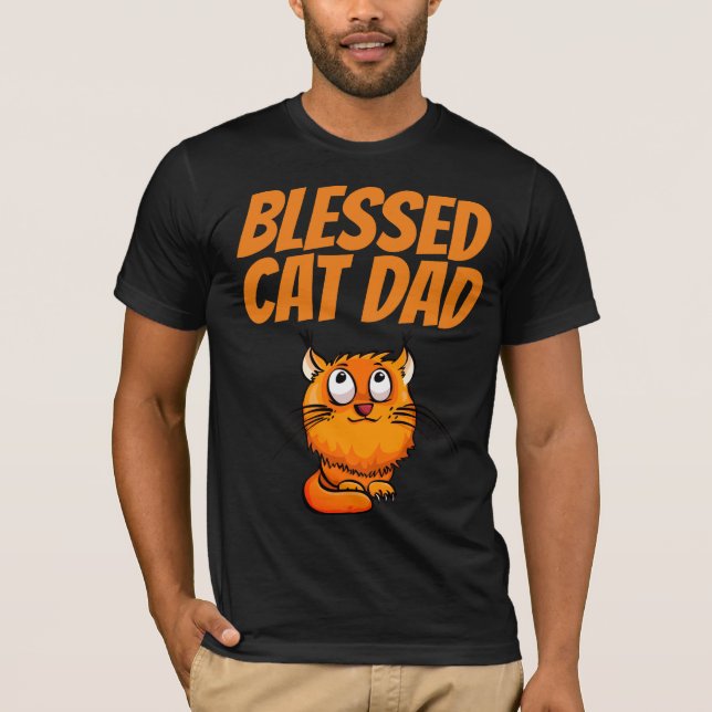 BLESSED CAT DAD GINGER T-SHIRTS (Front)