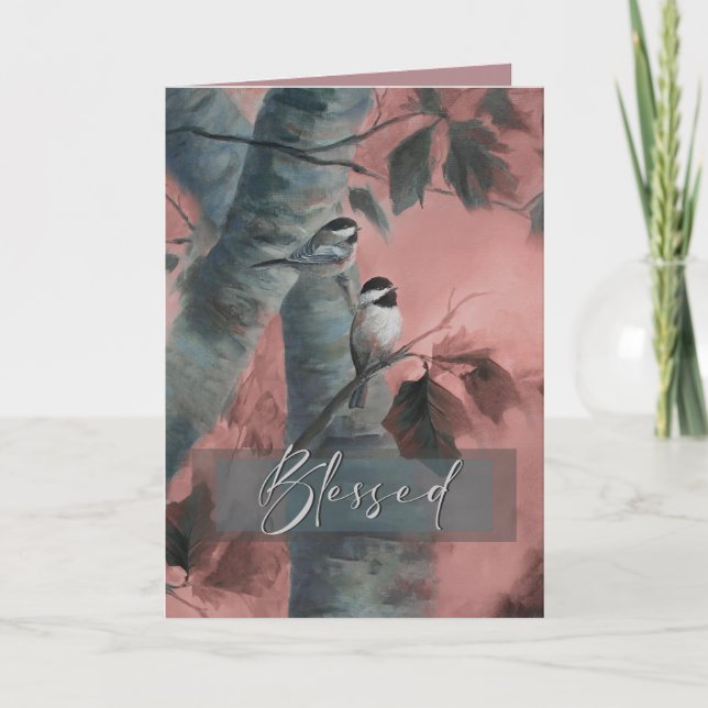 Blessed Chickadees (special edition) Thank You Card (Front)
