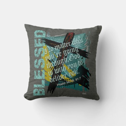 Blessed Christian Bible Scripture Psalm 3419 917 Throw Pillow