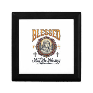Blessed Christian Vintage Engraving T-Shirt Design Gift Box