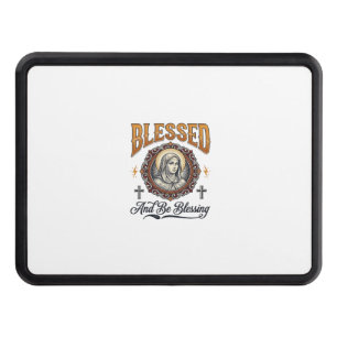 Blessed Christian Vintage Engraving T-Shirt Design Hitch Cover