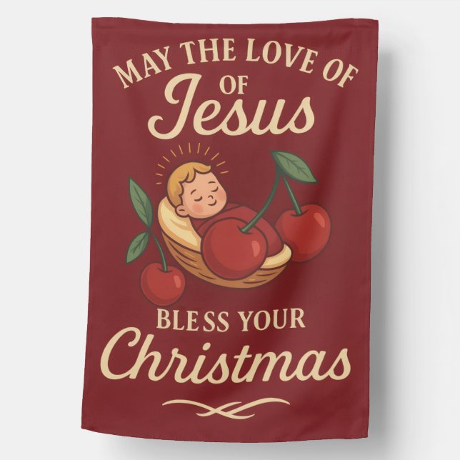 Blessed Christmas by Sweet Cherry House Flag (Front)