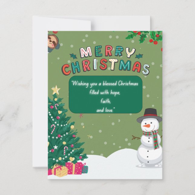 "Blessed Christmas Card with Cute Festive Design" (Front)