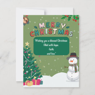 "Blessed Christmas Card with Cute Festive Design"