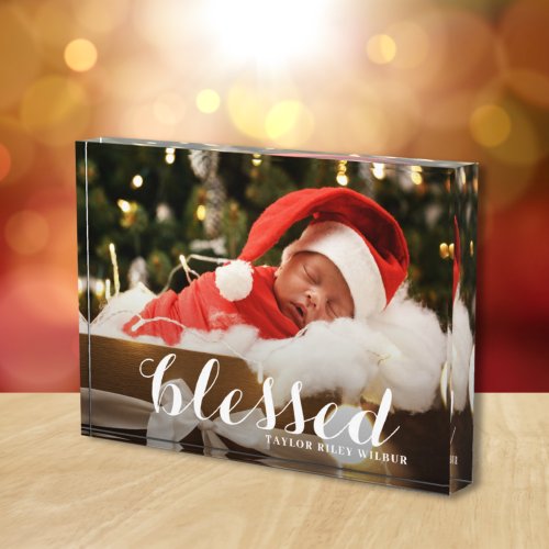BLESSED Christmas Holiday Photo Block