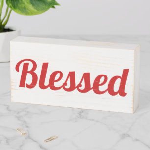 Blessed Christmas Holiday Wooden Box Sign