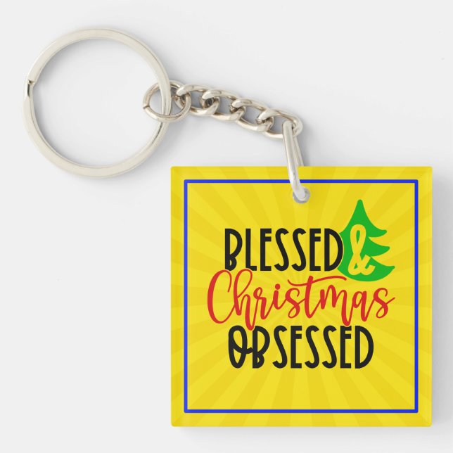 Blessed & Christmas Obsessed-50100 Keychain (Front)
